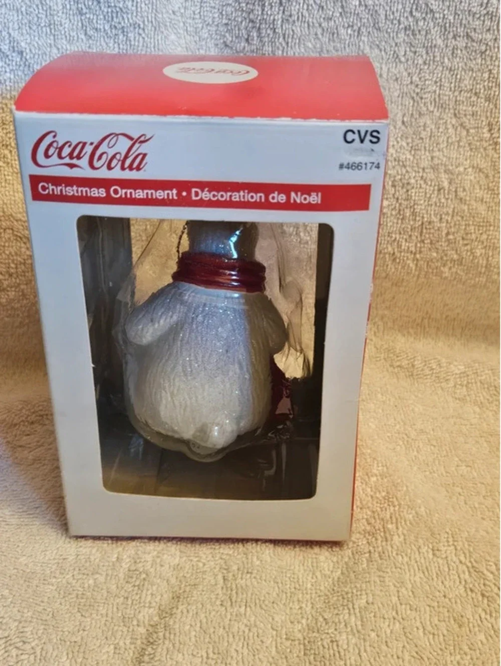 Vintage Coca Cola Polar Bear Coke Bottles Crate Christmas Ornament CVS Box